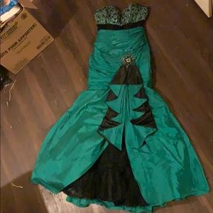 Cinderella emerald prom dress